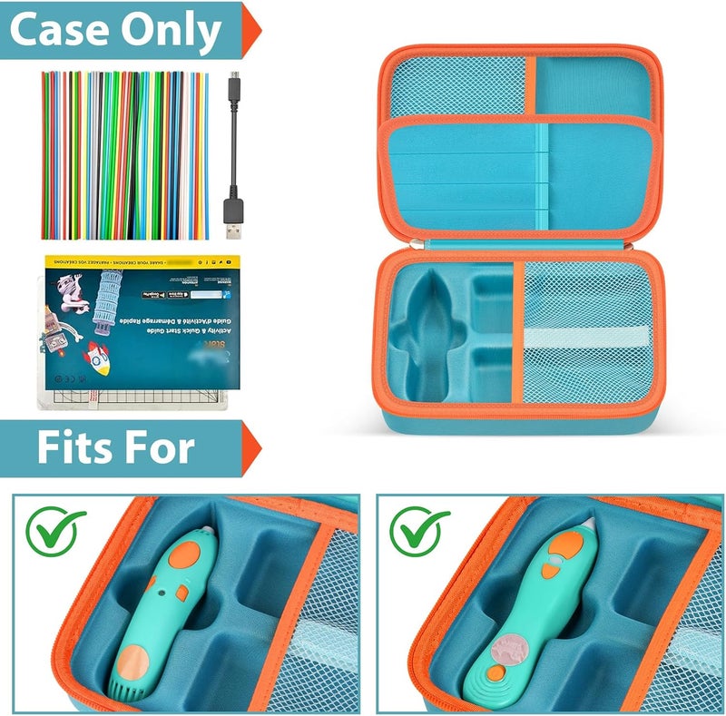 casmilee Case Compatible with 3Doodler Start+ Essentials 3D Pen Set, Art Activity Set Storage for Educational STEM Toy, Hold Plastic Filaments Strands- Green - Image 2